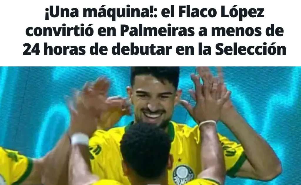 Capa do jornal “Olé” destacando Flaco López (Reprodução)