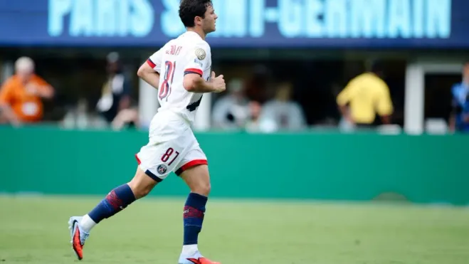 João Neves em partida pela Copa do Mundo de Clubes da FIFA 2025. Foto: Alex Grimm/Getty Images