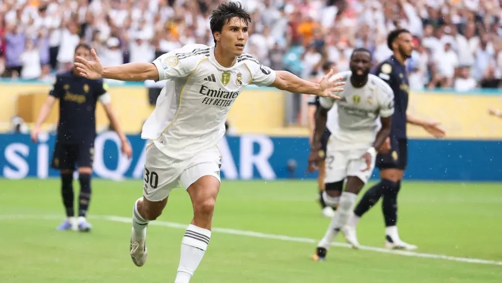 Gonzalo Garcia comemora gol durante partida da Copa do Mundo de Clubes. Foto: Megan Briggs/Getty Images