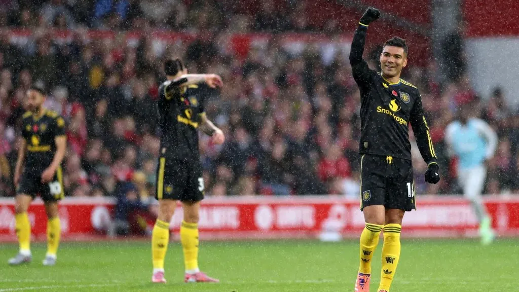Casemiro fez um dos gols do Manchester United (foto: Michael Regan/Getty Images)