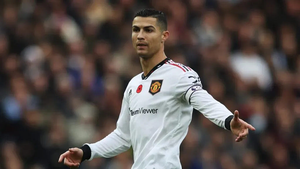 Cristiano Ronaldo, do Manchester United, em ação durante a partida da Premier League entre Aston Villa e Manchester United, em Villa Park, no dia 6 de novembro de 2022, em Birmingham, Inglaterra. (Foto de Matthew Lewis/Getty Images)