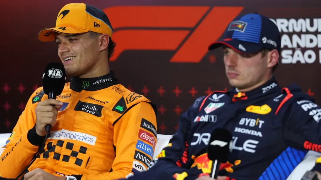 Max Verstappen e Lando Norris em entrevista