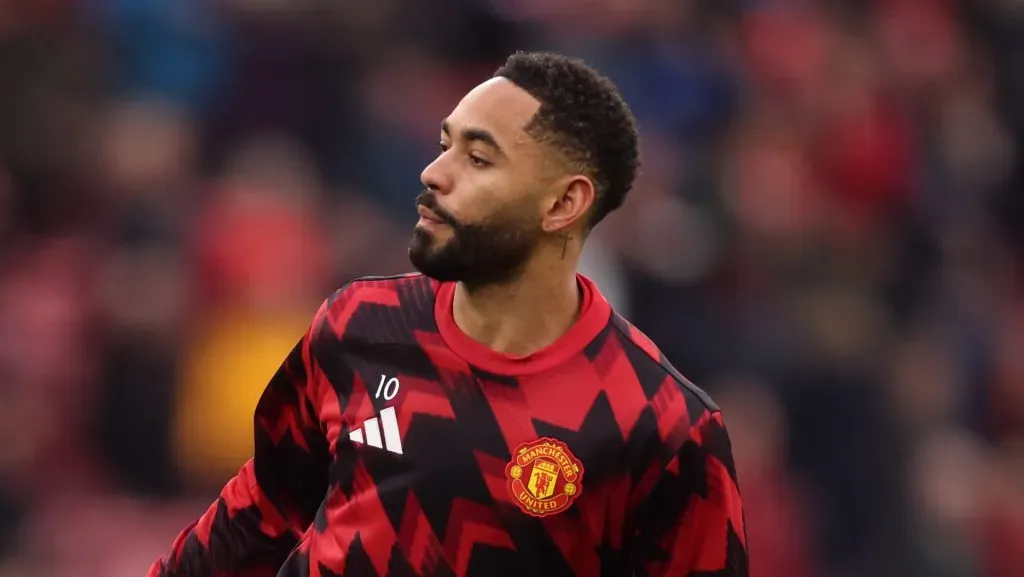 Matheus Cunha durante treino do Manchester United