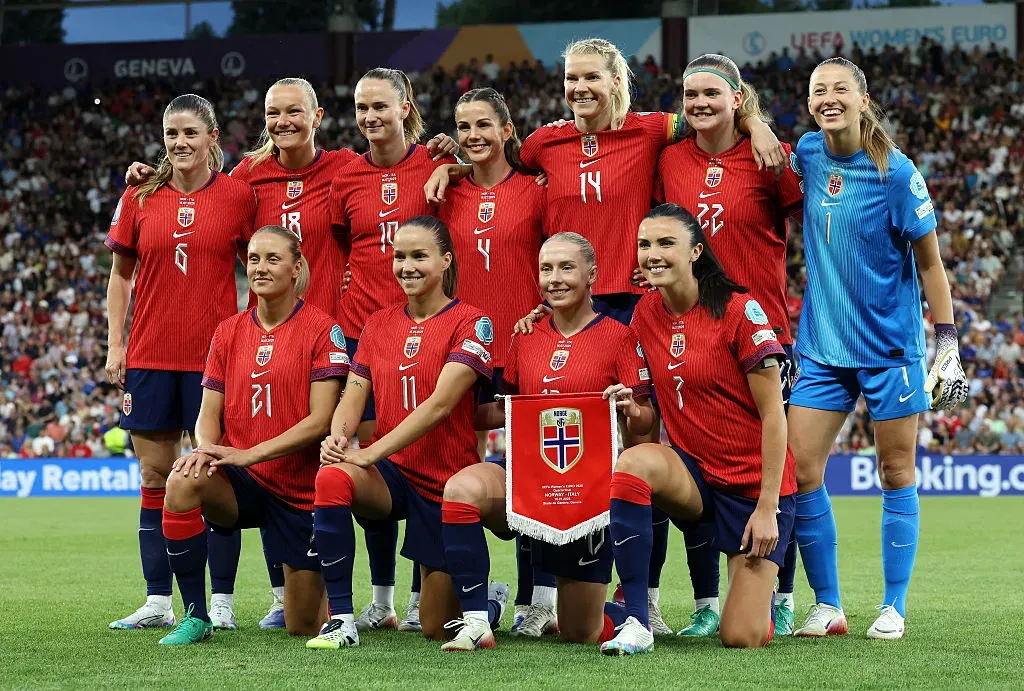 Jogadoras da Noruega que disputaram a Eurocopa Feminina 2025 - Foto: Alexander Hassenstein/Getty Images