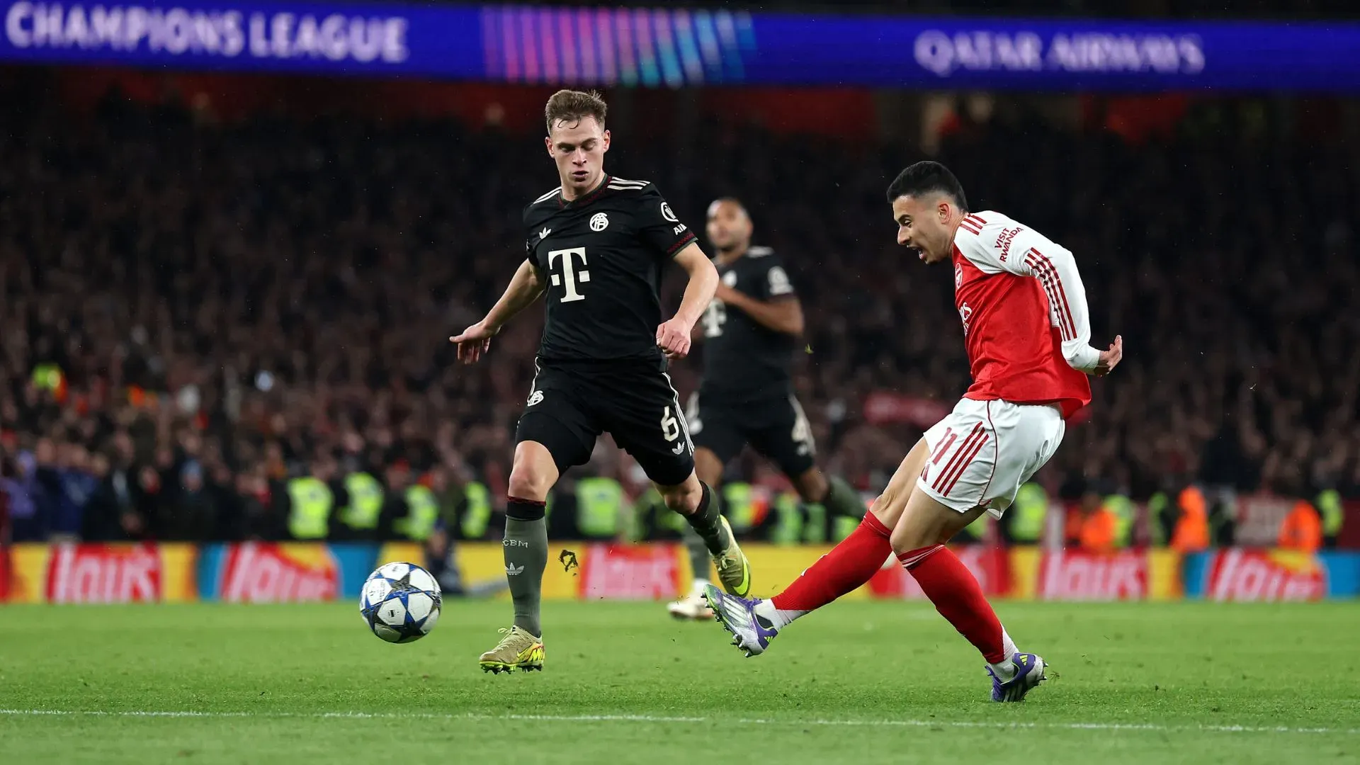Gabriel Martinelli fez gol no jogo entre Arsenal e Bayern de Munique (foto: Richard Heathcote/Getty Images)