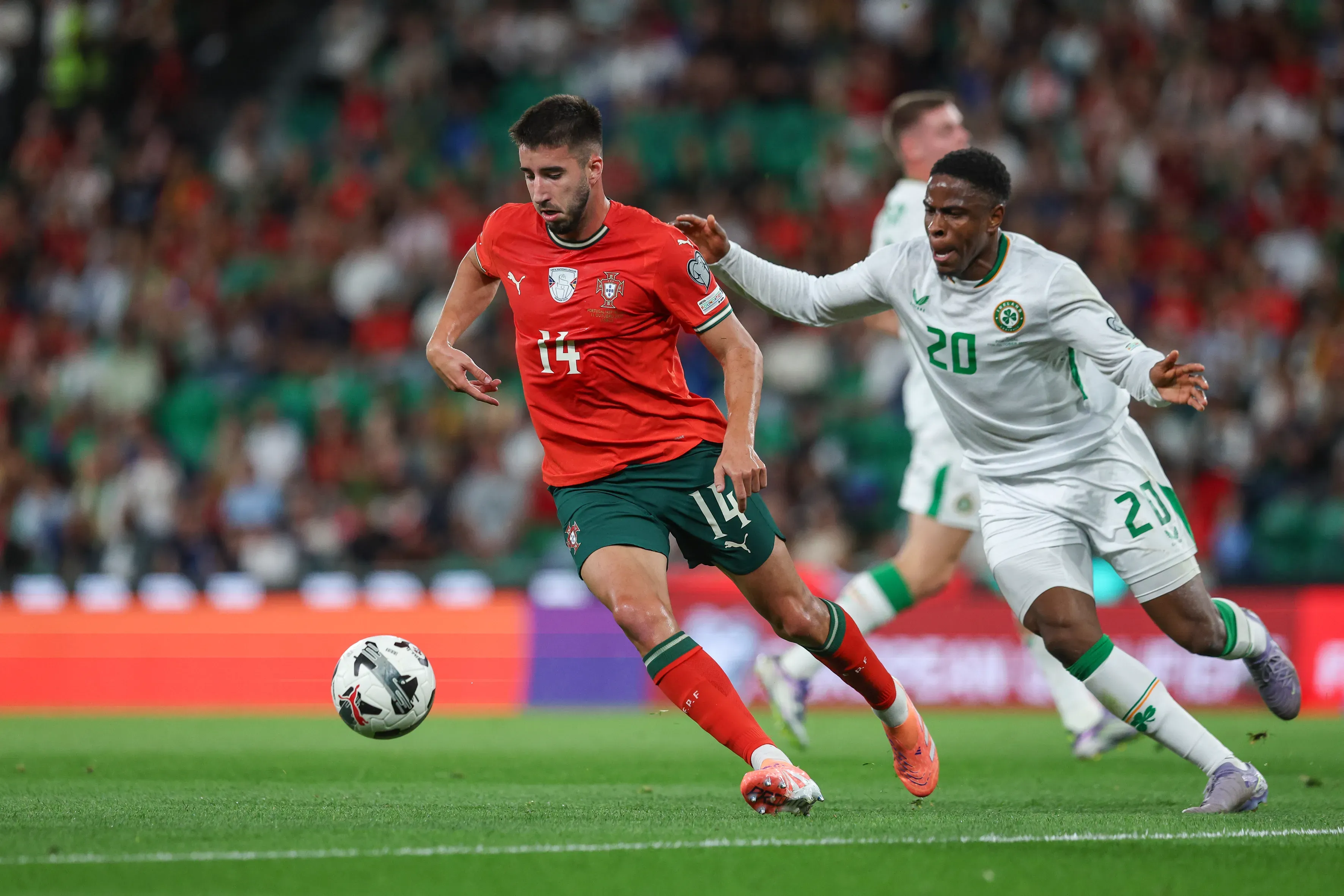 Gonçalo Inácio em campo pela seleção de Portugal (Photo by Carlos Rodrigues/Getty Images)
