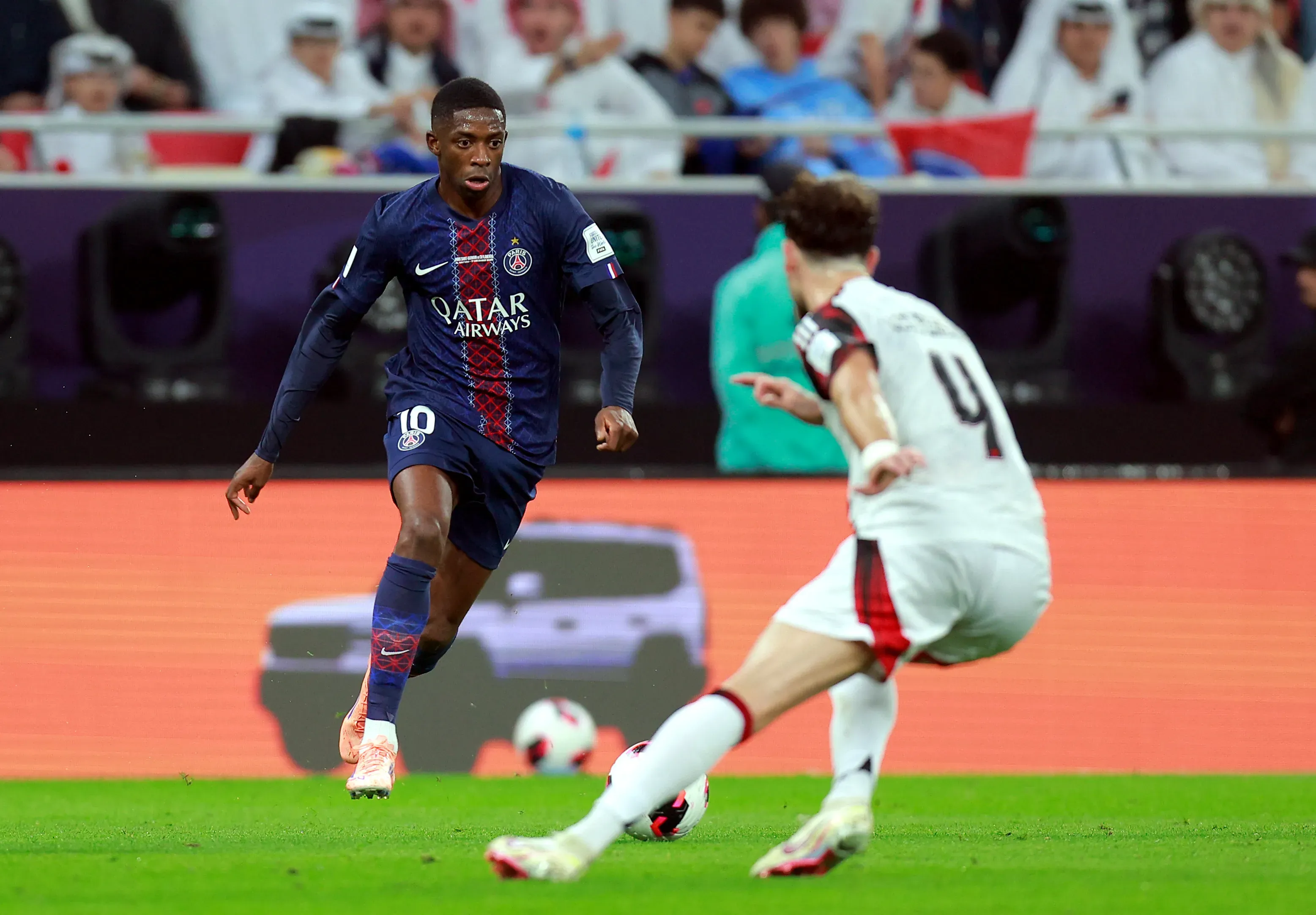 Dembélé contra o Flamengo. Foto: Getty Images/Getty Images