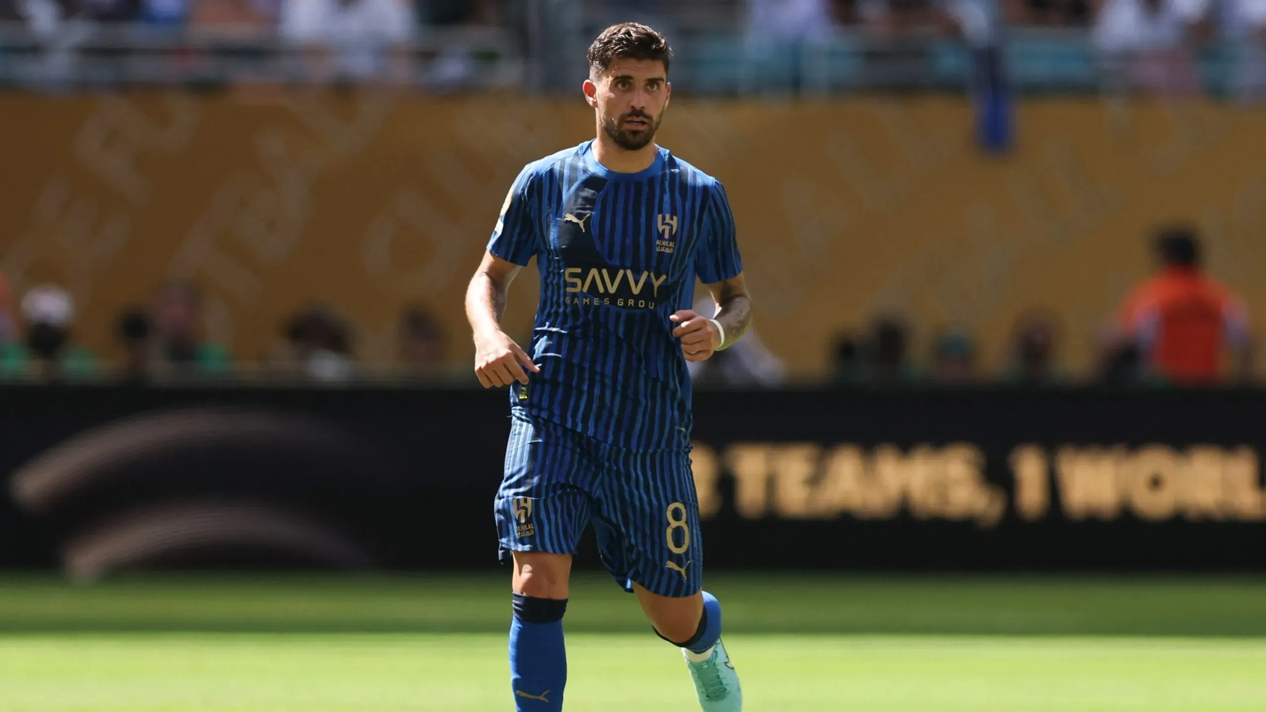 Ruben Neves em jogo contra o Real Madrid no Mundial de Clubes. Manchester United mira contratação do jogador. Foto: Megan Briggs/Getty Images