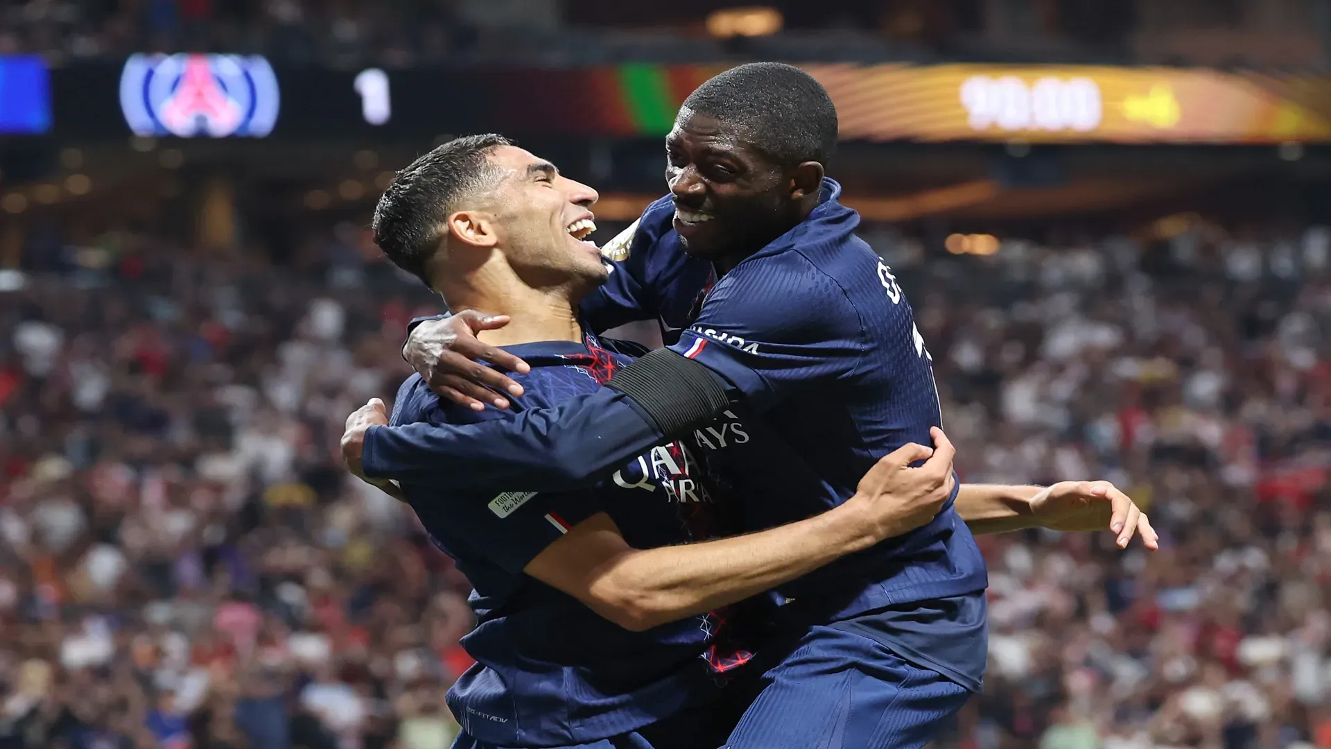 Hakimi e Dembélé pelo PSG – Kevin C. Cox/Getty Images