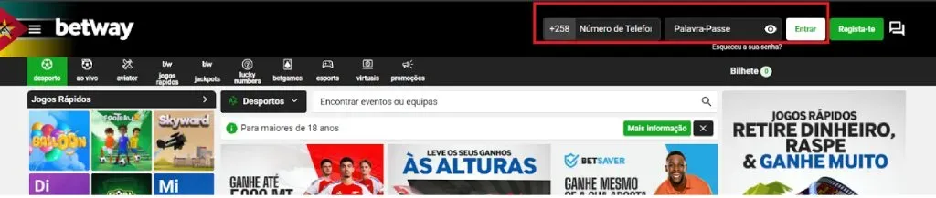 Entrar na minha conta Betway