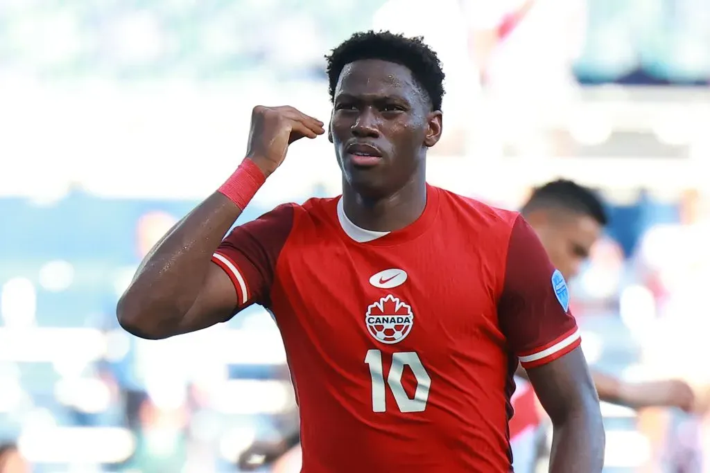 Jonathan David celebra golo pela seleção do Canadá. Foto: Getty Images