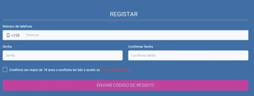 Registo na Elephant Bet