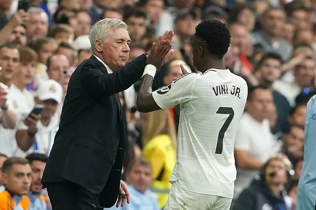 Carlo Ancelotti não contará com Vini Jr. por três semanas. Foto: Imago