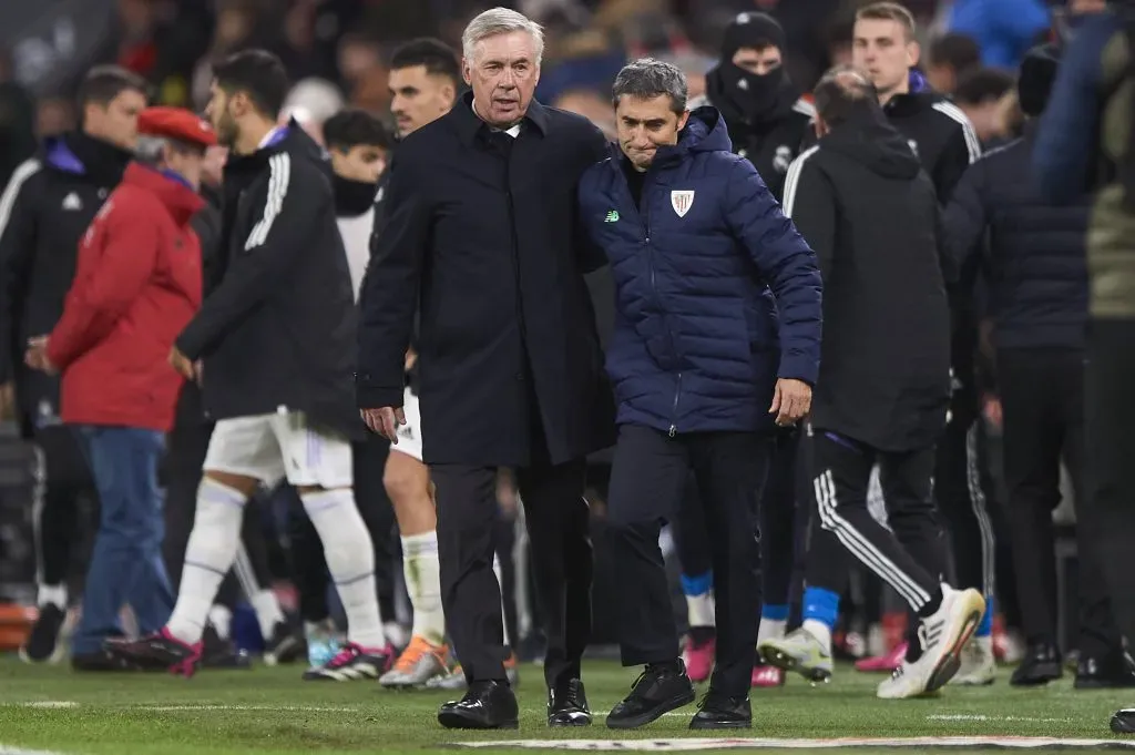 Carlo Ancelotti e Ernesto Valverde duelam em La Liga. Foto: Imago