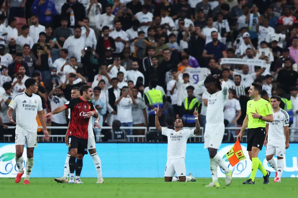 Rodrygo celebrando o seu golo contra o Mallorca. Foto: Getty Images
