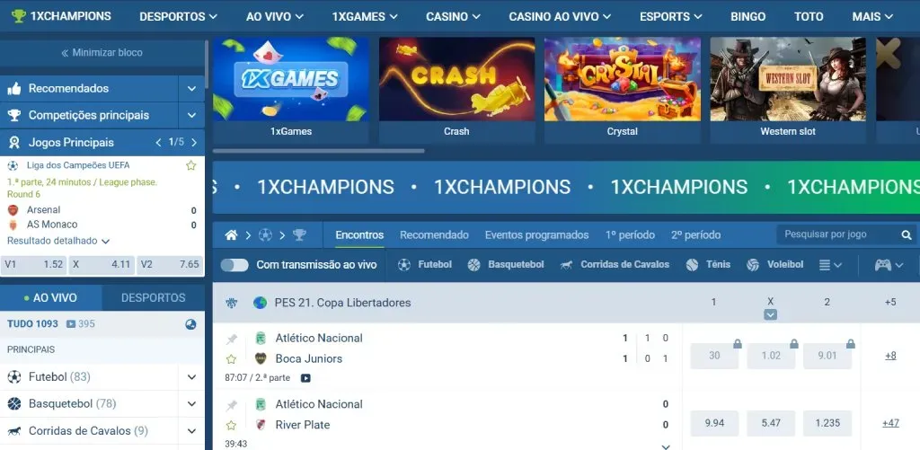 1xBet Moçambique - página principal de apostas desportivas