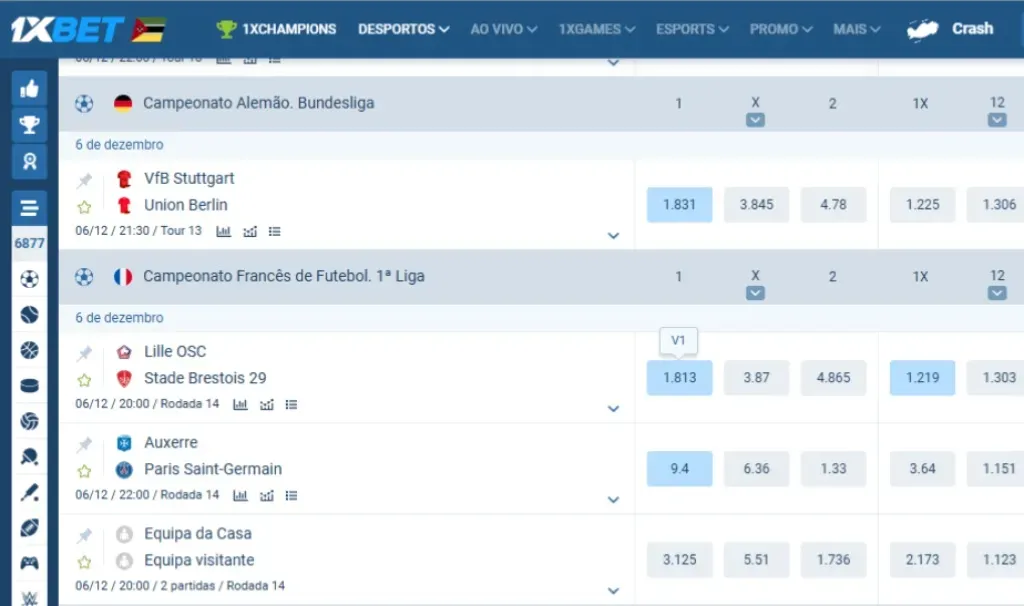 Tipos de apostas disponíveis na1xBet