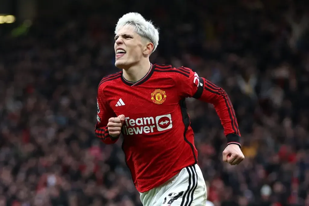 Garnacho, do Manchester United,  é alvo de Chelsea e Nápoles. Foto: Clive Brunskill/Getty Images.