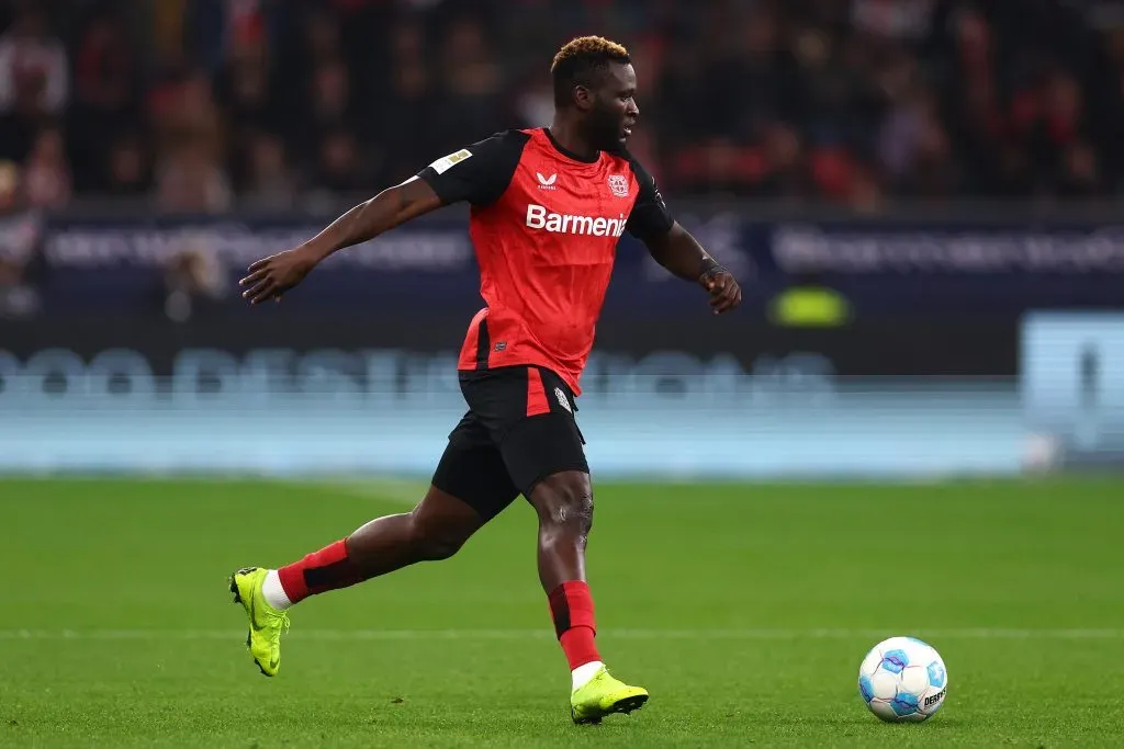 Victor Boniface, jogador do Bayer Leverkusen. Foto: Dean Mouhtaropoulos/Getty Images