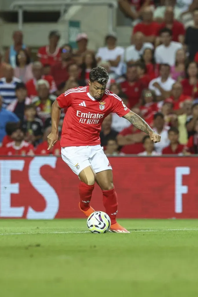 Marcos Leonardo a jogar com a camisola do Benfica. Foto: Carlos Rodrigues/Getty Images.