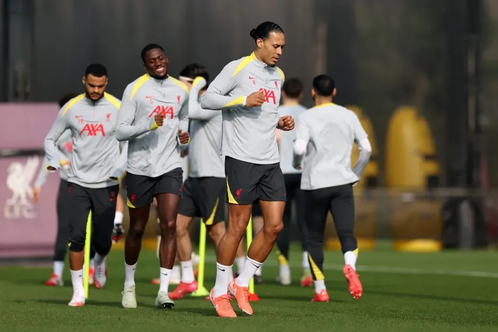 Liverpool treina para o PSG. Foto: Getty Images