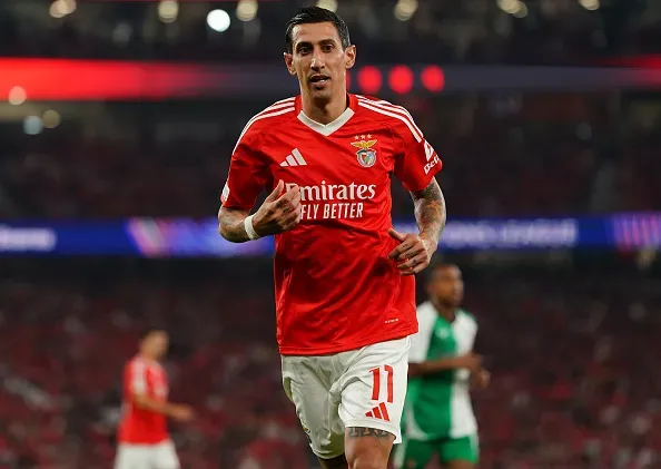 Ángel Di María ao serviço do Benfica na Champions League. Foto: Getty Images