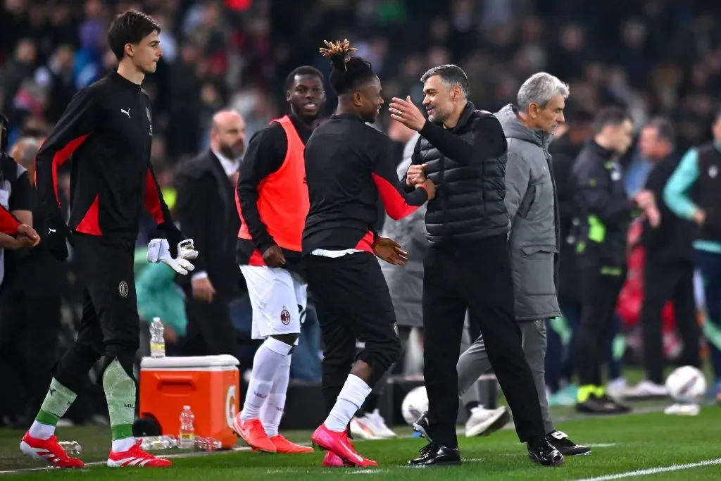Conceição a celebrar o regresso às vitórias com os milaneses. Foto: Alessandro Sabattini/Getty Images.