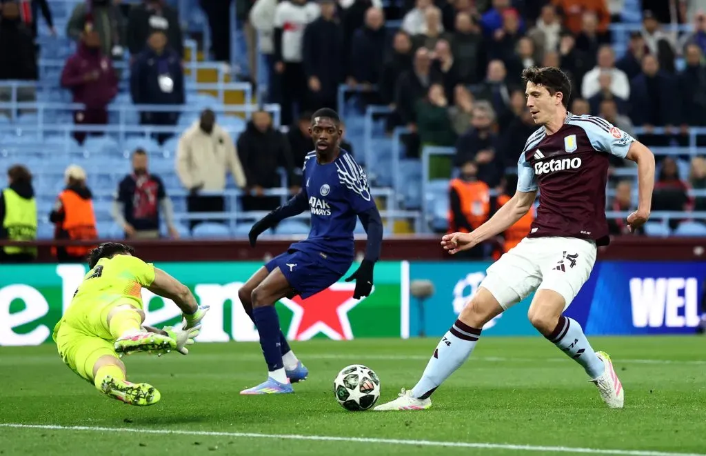 Ousmane Dembélé no Aston Villa x PSG. Foto: Getty Images