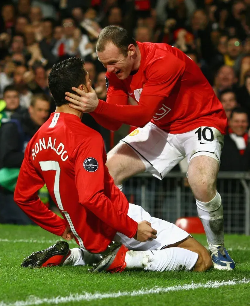 Rooney e CR7 jogaram juntos no Manchester United. Foto: Alex Livesey/Getty Images.