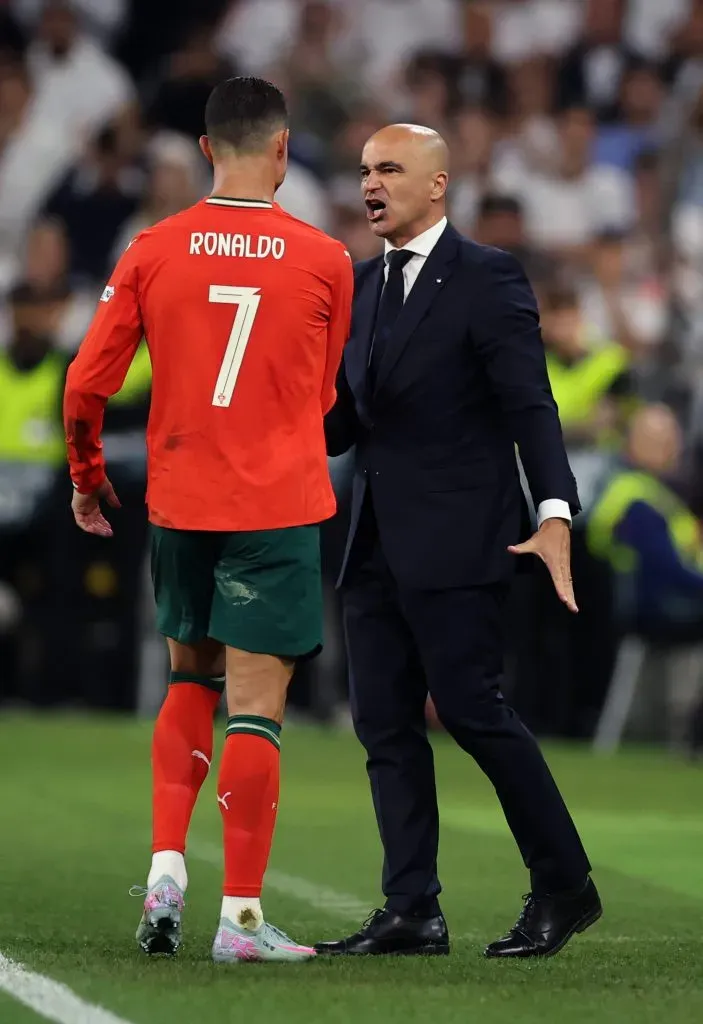 Roberto Martínez com Cristiano Ronaldo na Seleção de Portugal. Foto: Getty Images