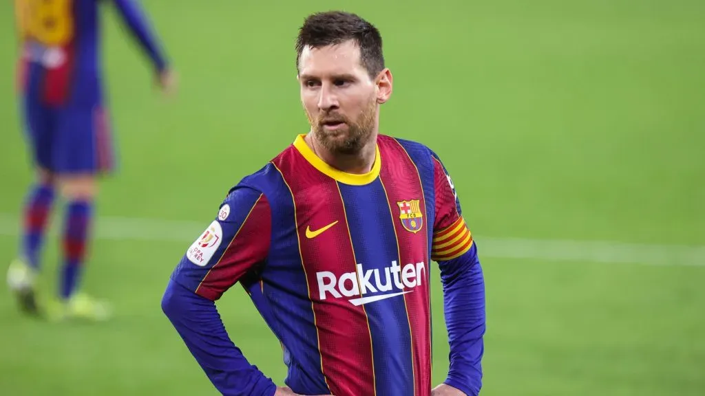Lionel Messi em ação pelo Barcelona em 2021. Foto: Imago