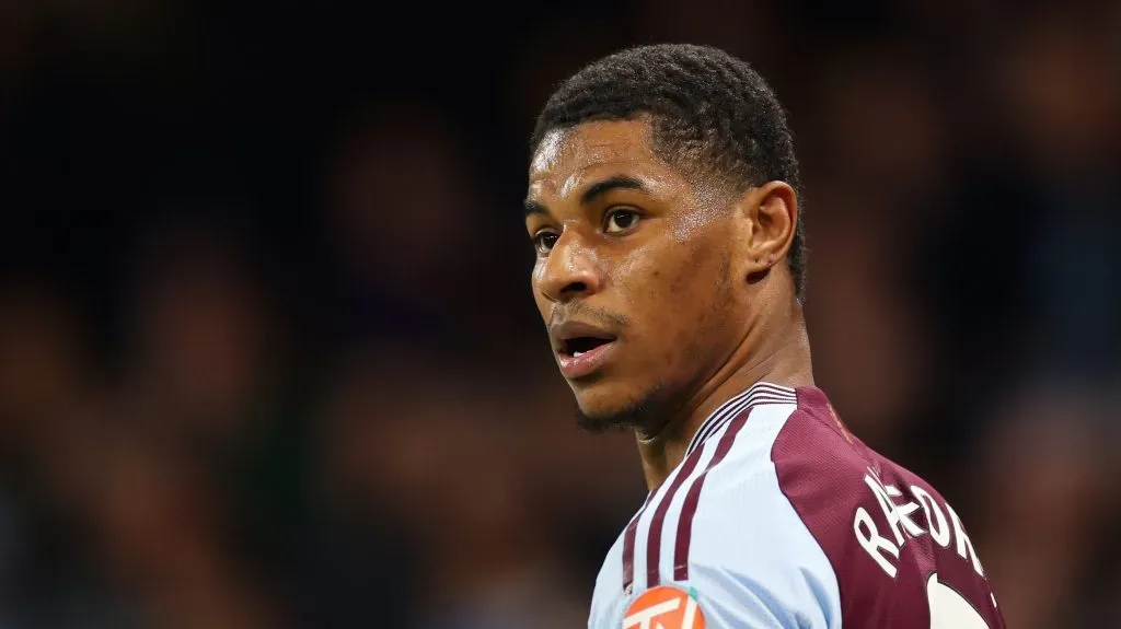 Marcus Rashford jogou no Aston Villa na segunda metade da época passada. Foto: Carl Recine/Getty Images
