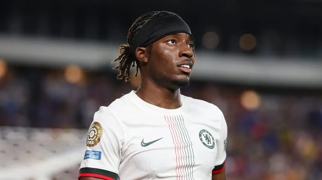 Noni Madueke, do Chelsea, no Mundial de Clubes. Foto: Francois Nel/Getty Images