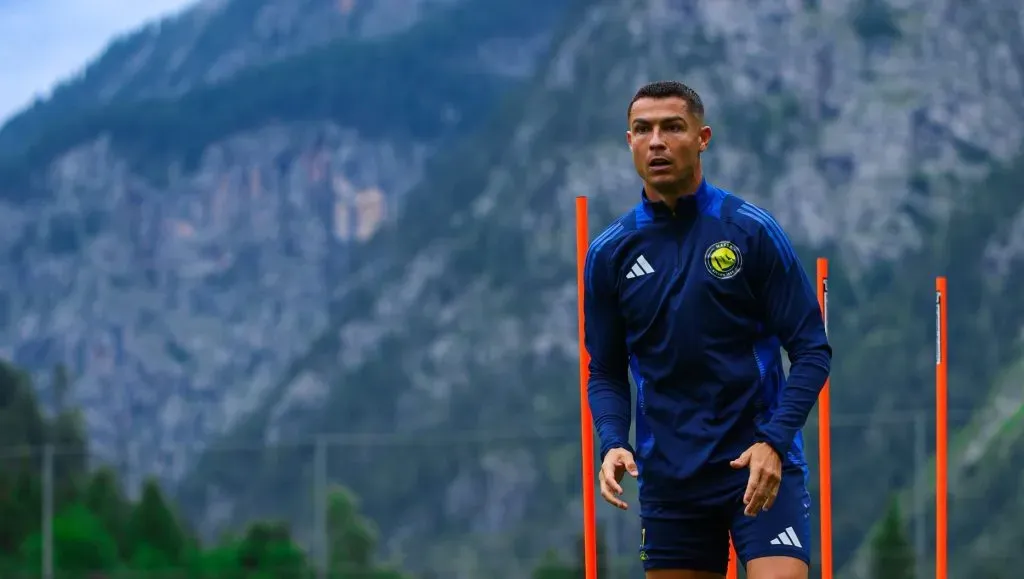 Cristiano Ronaldo no treino sob as ordens de Jorge Jesus. Foto: conta oficial no X do Al-Nassr