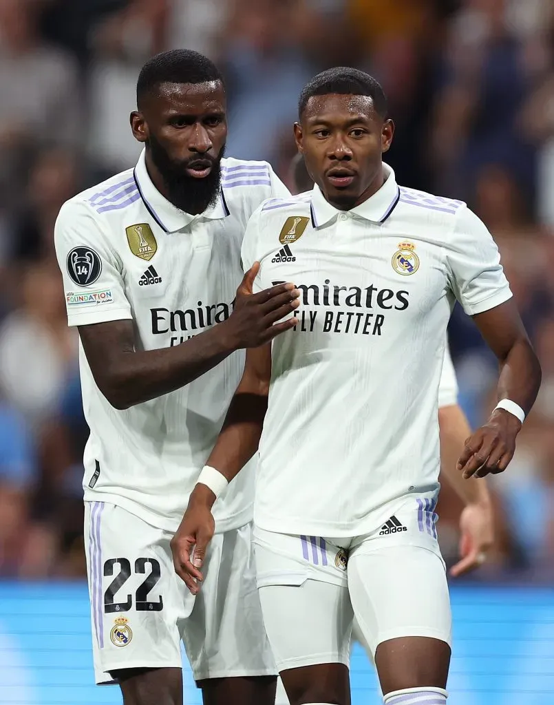 David Alaba e Antonio Rudiger em ação pelo Real Madrid. Foto: Getty Images