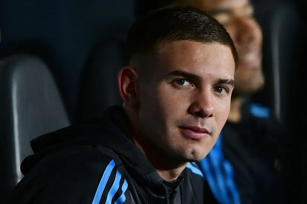 Mastantuono pela Seleção da Argentina. Foto: Getty Images