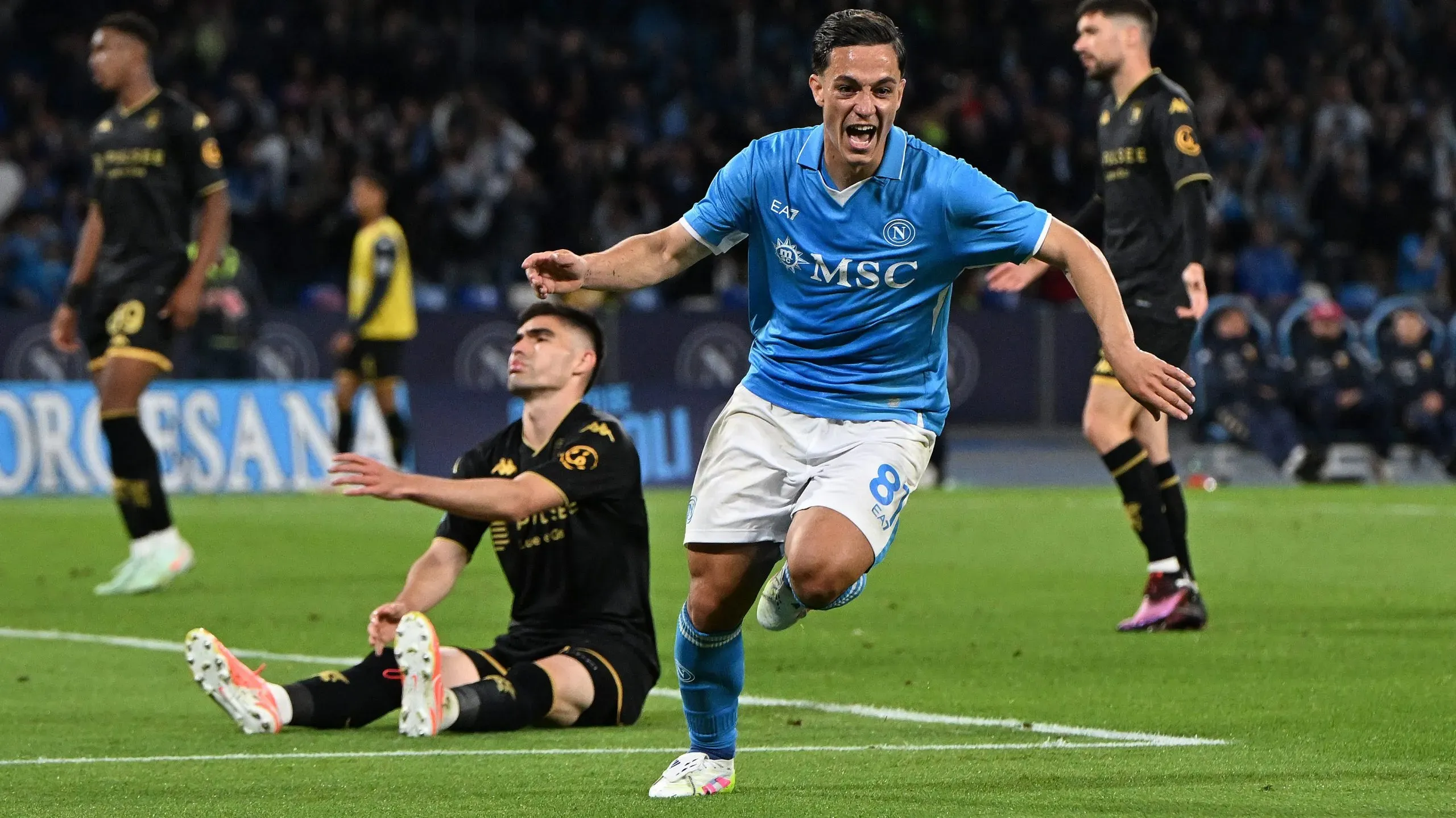 O internacional italiano Giacomo Raspadori apontou 18 golos em três temporadas ao serviço do Nápoles.Foto: Francesco Pecoraro/Getty Images