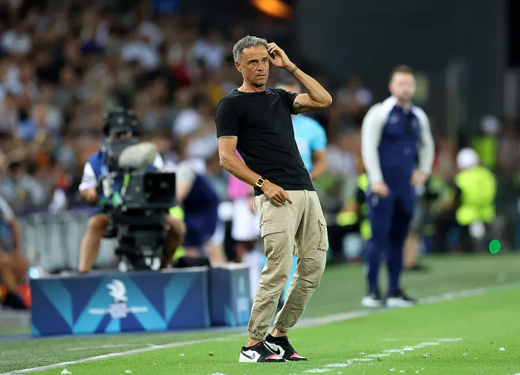 Luis Enrique durante PSG x Tottenham. Foto: Getty Images