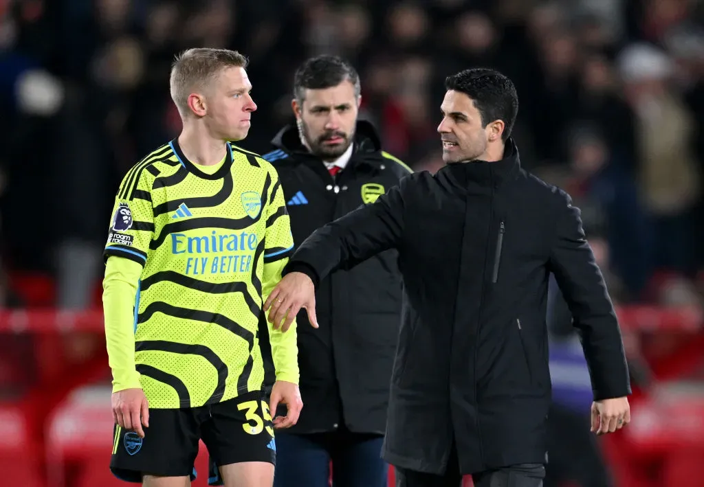 Zinchenko reencontrou Arteta no Arsenal. Foto: Getty Images