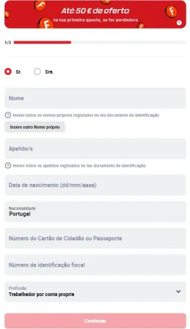 Ative o código promocional Betclic ao fazer o registo na operadora