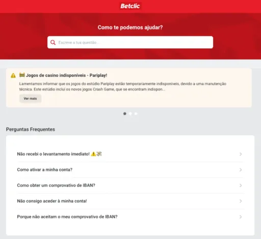 Como é a ajuda ao cliente na Betclic