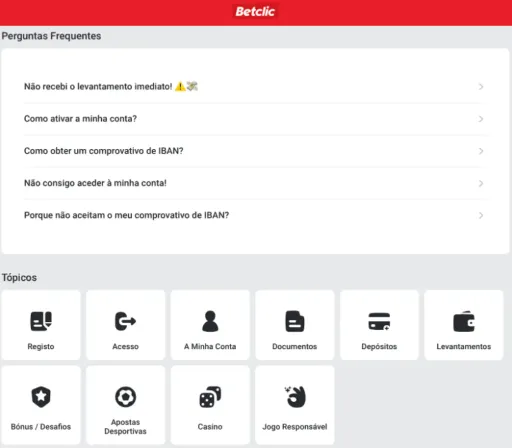 Perguntas frequentes da Betclic