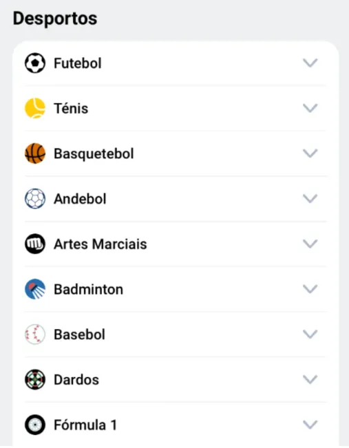 Quais desportos posso apostar