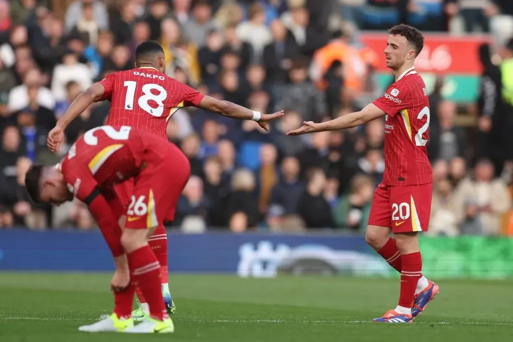 Diogo Jota mantém-se com o departamento médico do Liverpool. Foto: Imago.