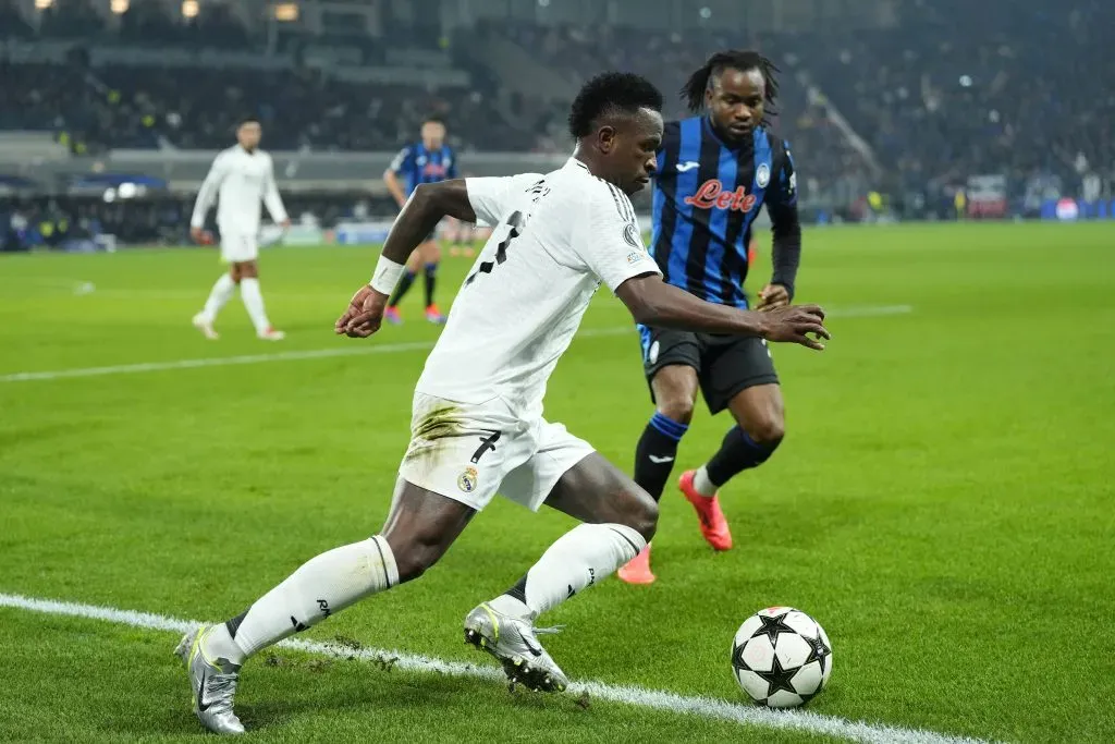 Vini Jr durante o jogo com Atalanta. Foto: Imago