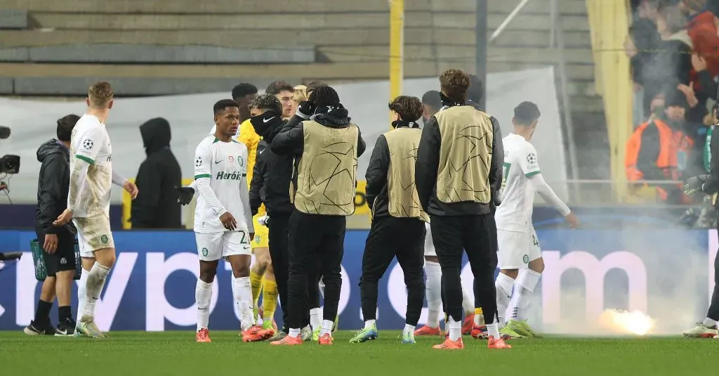 Final de jogo polémico entre Brugge x Sporting. Foto: Imago