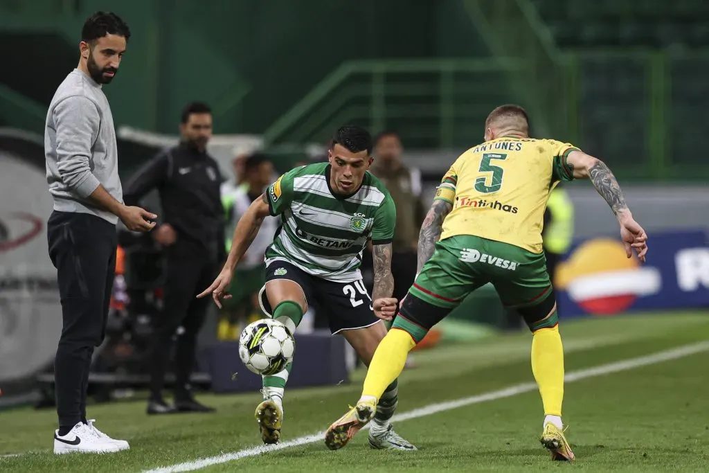 Porro e Amorim (também com Antunes, outro ex-Sporting na foto) juntos, no clube leonino. Foto: Imago.