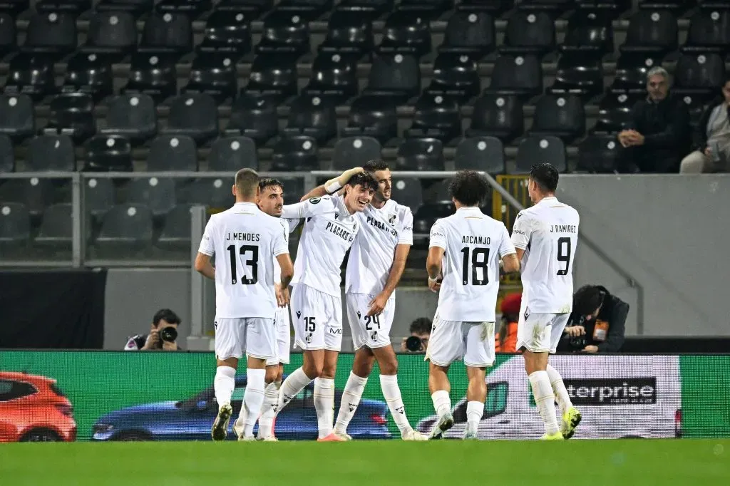 GUIMARAES, PORTUGAL – NOVEMBER 07: Kristoffer Zachariassen of Vitoria SC celebrates scoring his team’s second goal during the UEFA Conference League 2024/25 League Phase MD3 match between Vitoria SC and FK Mlada Boleslav at Estádio D. Afonso Henriques on November 07, 2024 in Guimaraes, Portugal. (Photo by Octavio Passos/Getty Images)