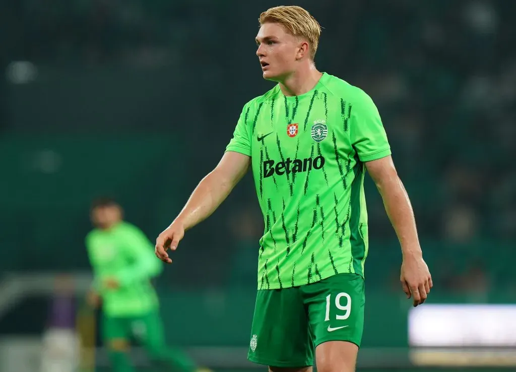 Conrad Harder, avançado do Sporting. Foto: Gualter Fatia/Getty Images.