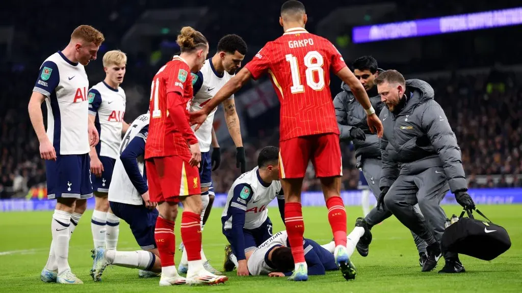 Susto após a queda de Bentancur. Foto: Getty.